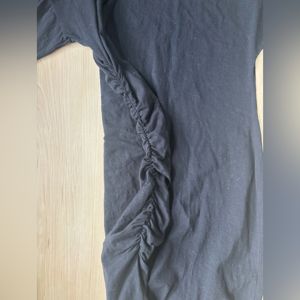Sundry Black Asymmetrical 3/4 Sleeved Dress - Picture 7 of 9
